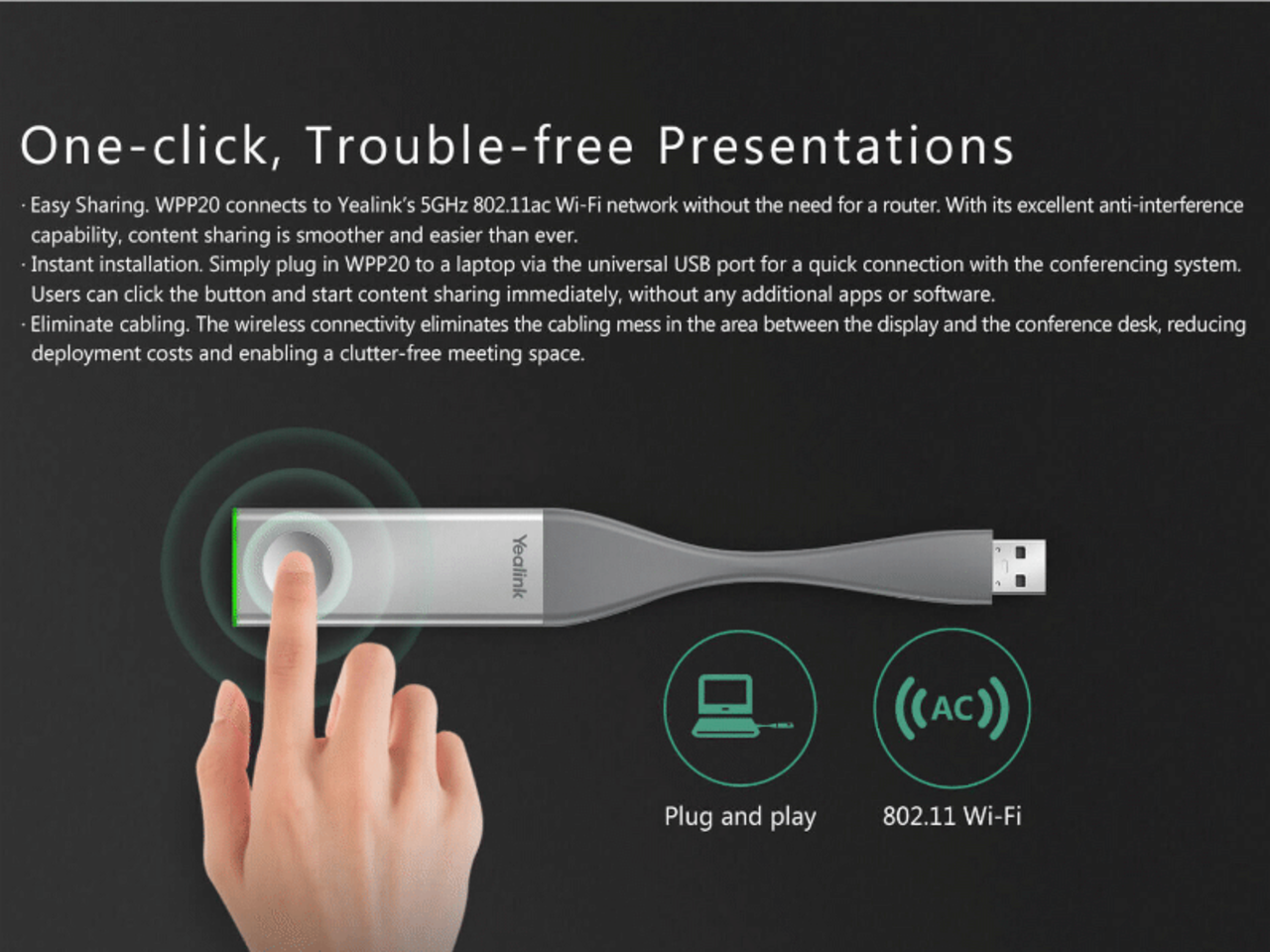 Yealink Yealink WPP20 draadloze presentatie extender Yealink Yealink WPP20 draadloze presentatie extender