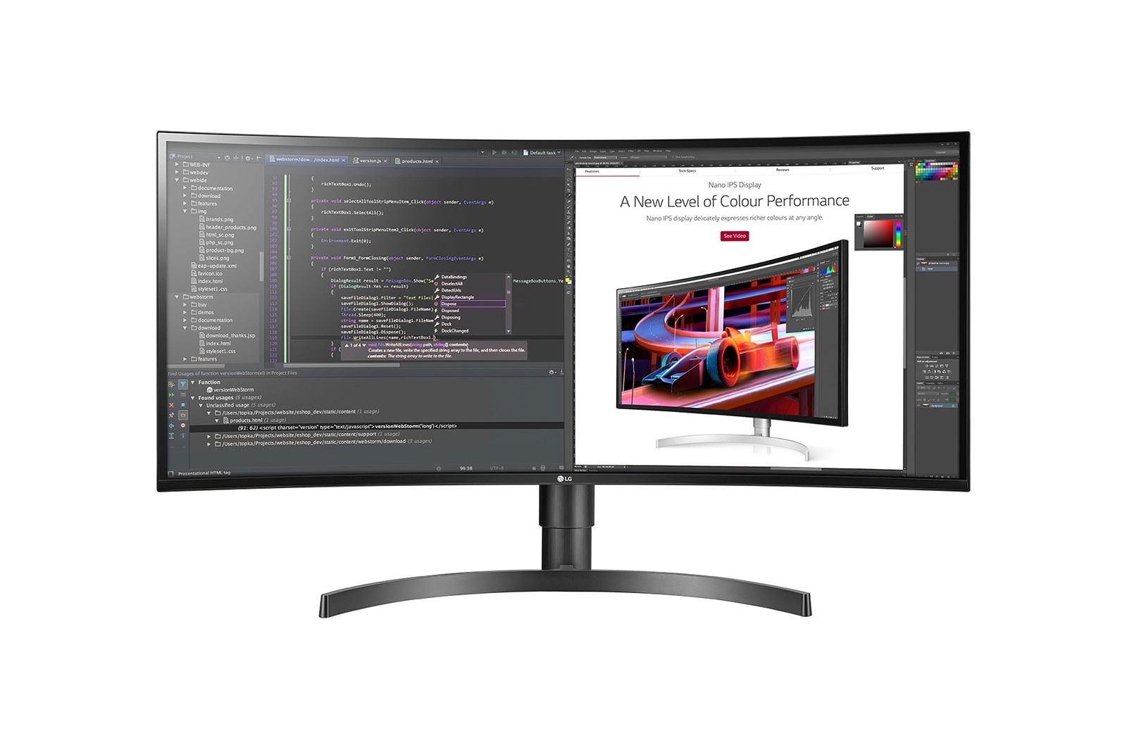 LG Gebogen 34&apos;&apos; UltraWide™ QHD (3440 x 1440) IPS Monitor afbeelding