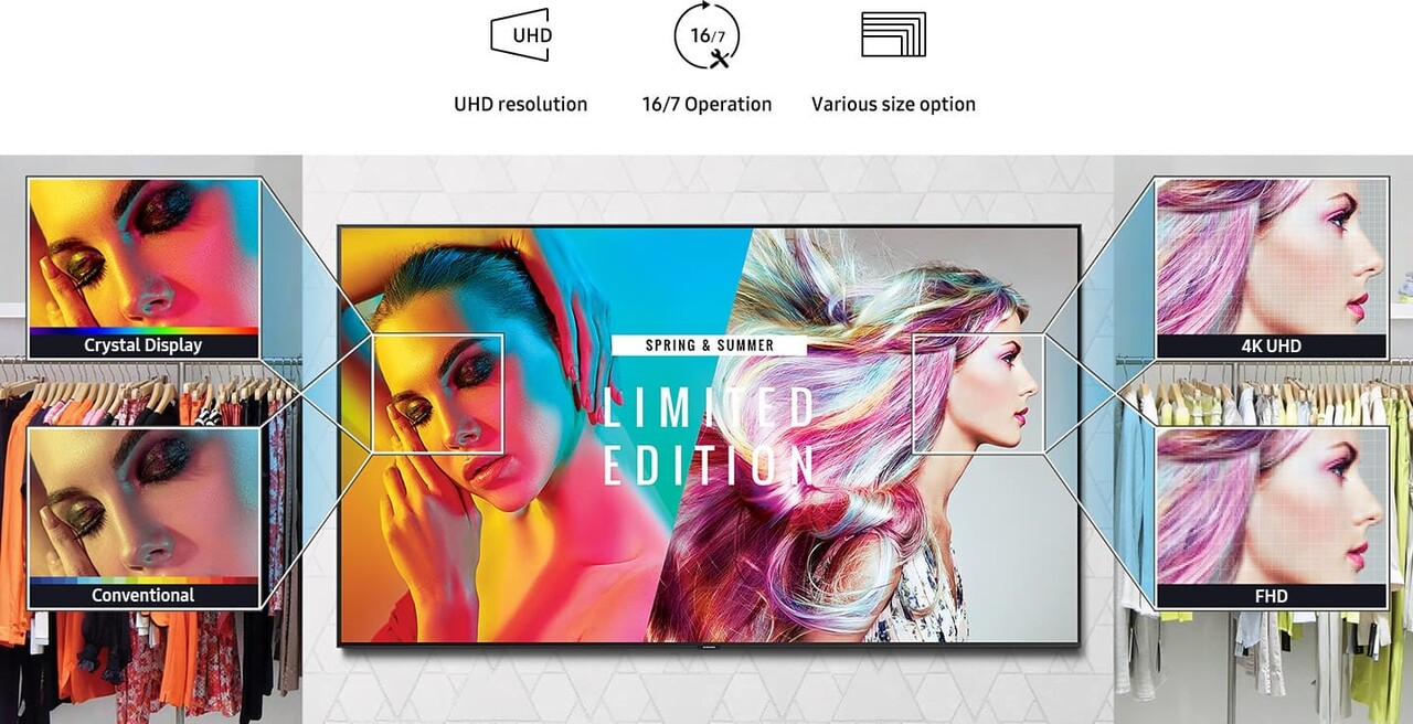 Samsung Samsung BE43A-H 43 "BET-H-serie Crystal UHD 4K Pro zakelijke tv Samsung Samsung BE43A-H 43 "BET-H-serie Crystal UHD 4K Pro zakelijke tv