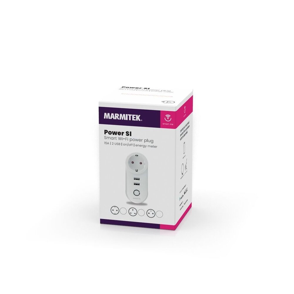 Marmitek Marmitek Power SI slimme stekker met 2 usb Marmitek Marmitek Power SI slimme stekker met 2 usb