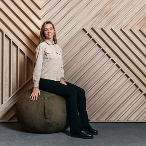 Fruscle Fruscle zitbal suède groen