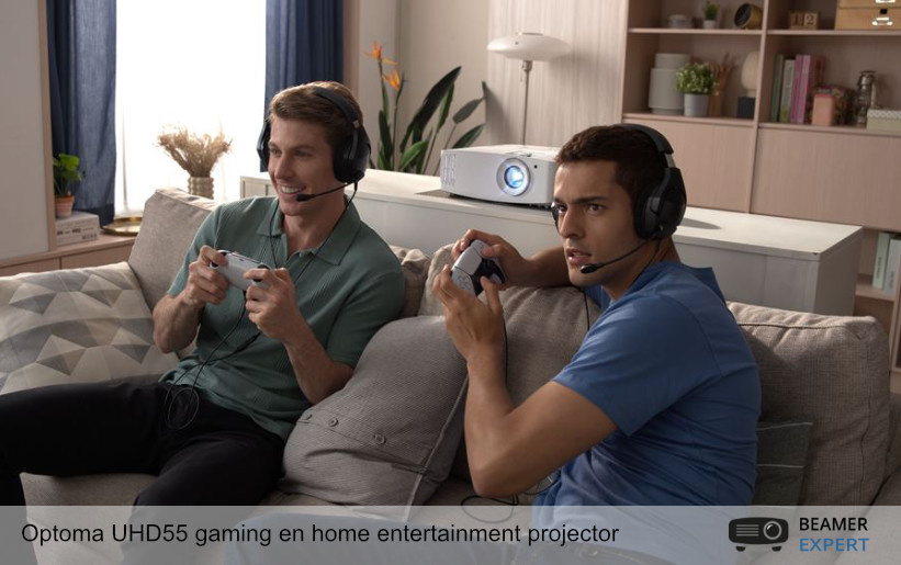 Optoma UHD55 gaming en entertainment projector Optoma UHD55 gaming en entertainment projector