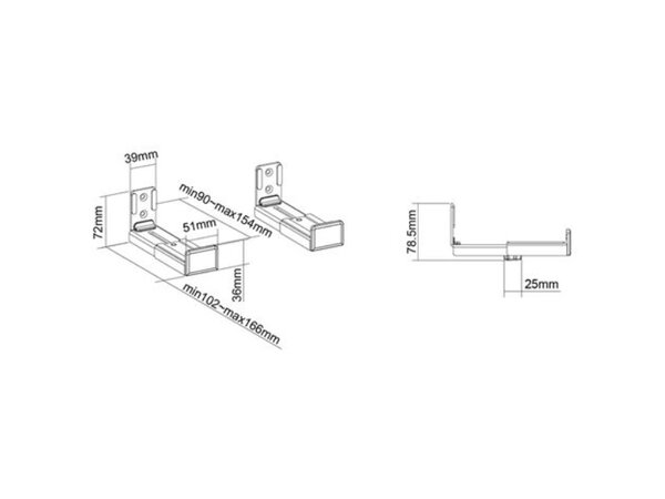 Neomounts Neomounts by Newstar AWL29-550BL1 soundbar beugel Neomounts Neomounts by Newstar AWL29-550BL1 soundbar beugel