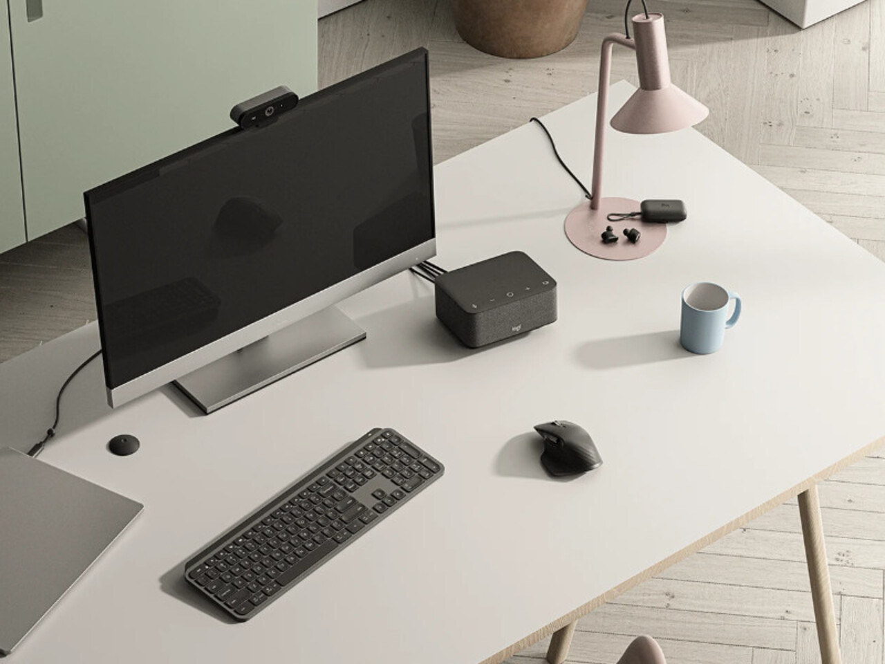 Logitech Logitech Logi Dock Docking station grijs Logitech Logitech Logi Dock Docking station grijs