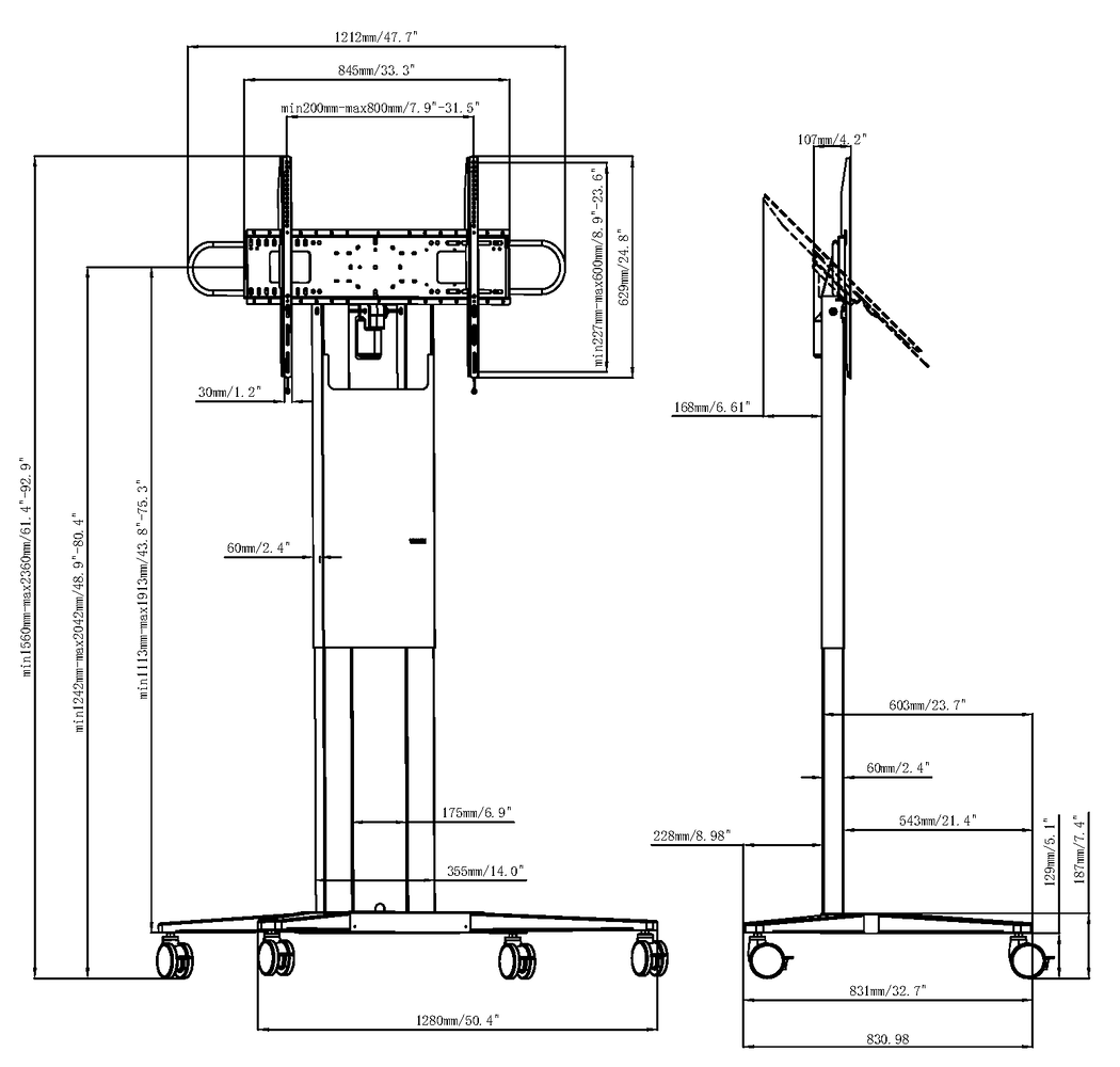 Vision VISION VFM-F50T flatscreen trolley Vision VISION VFM-F50T flatscreen trolley