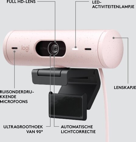 Logitech Logitech Brio 500 Full HD webcam Roze Logitech Logitech Brio 500 Full HD webcam Roze