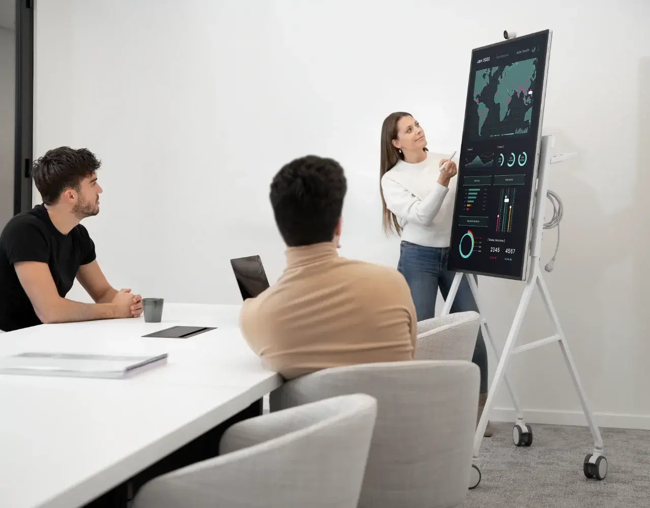 Vision White Flipchart-Style Floorstand VFM-F10/WH