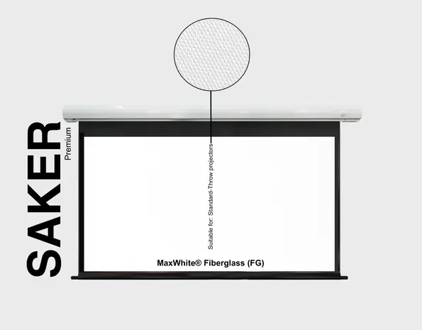 Elite Screens Elite Screens Saker Premium elektrisch projectiescherm SK110NXW-E10 Elite Screens Elite Screens Saker Premium elektrisch projectiescherm SK110NXW-E10