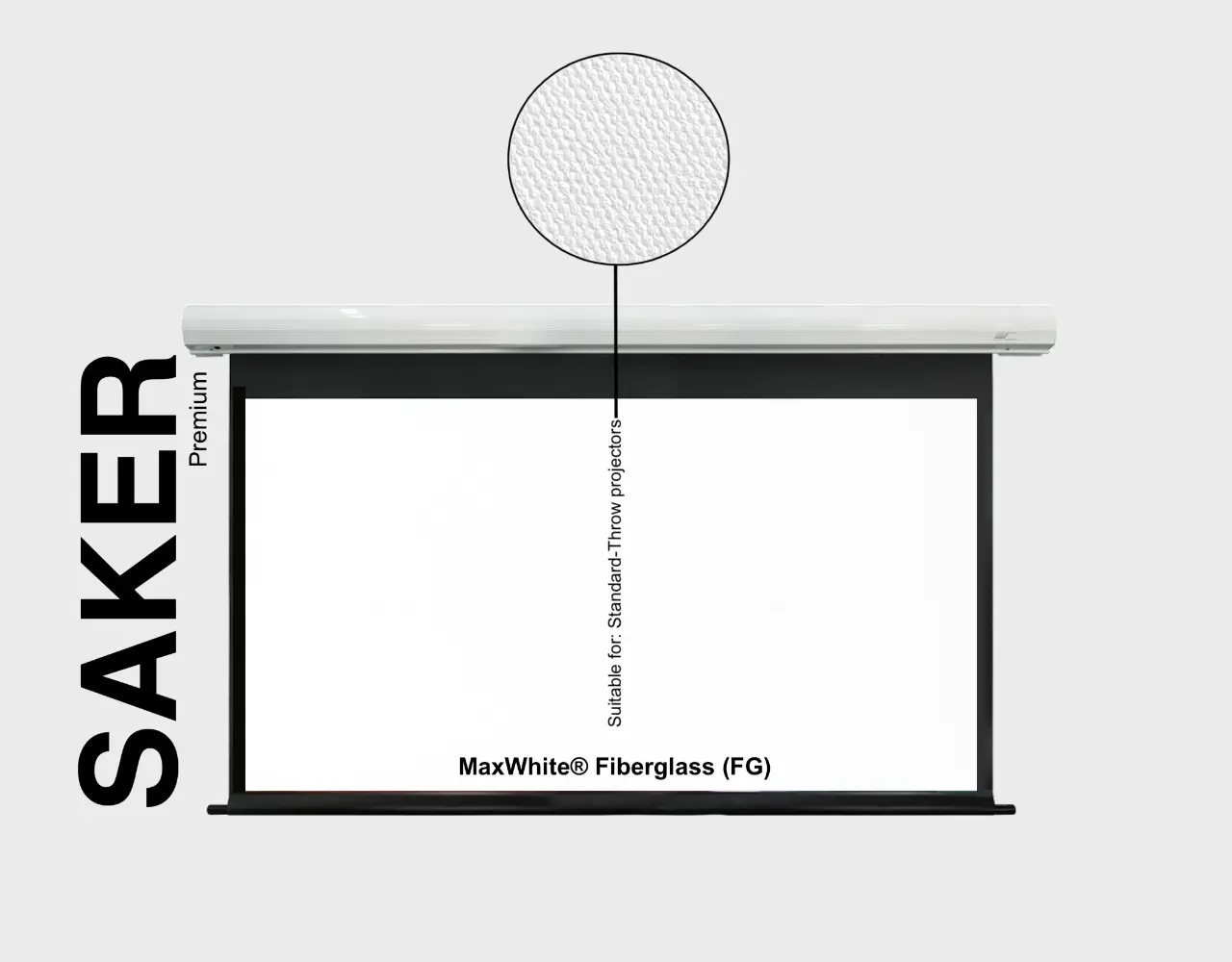 Elite Screens Elite Screens Saker Premium MaxWhite FG 16:9 elektrisch projectiescherm Elite Screens Elite Screens Saker Premium MaxWhite FG 16:9 elektrisch projectiescherm