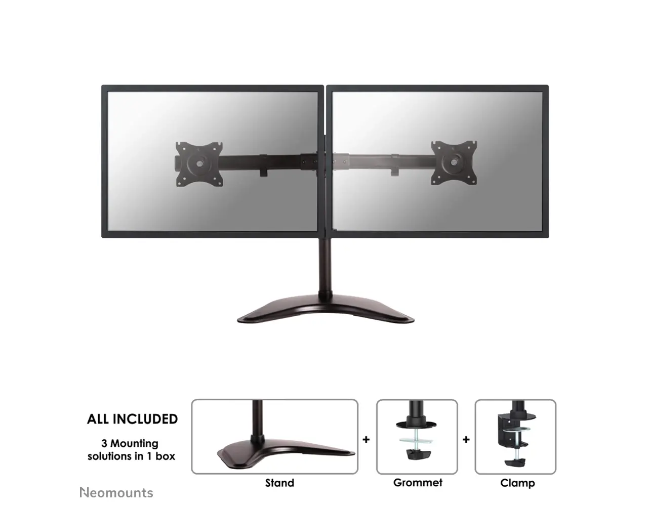 Neomounts Neomounts NM-D335DBLACK dubbule monitorarm Neomounts Neomounts NM-D335DBLACK dubbule monitorarm