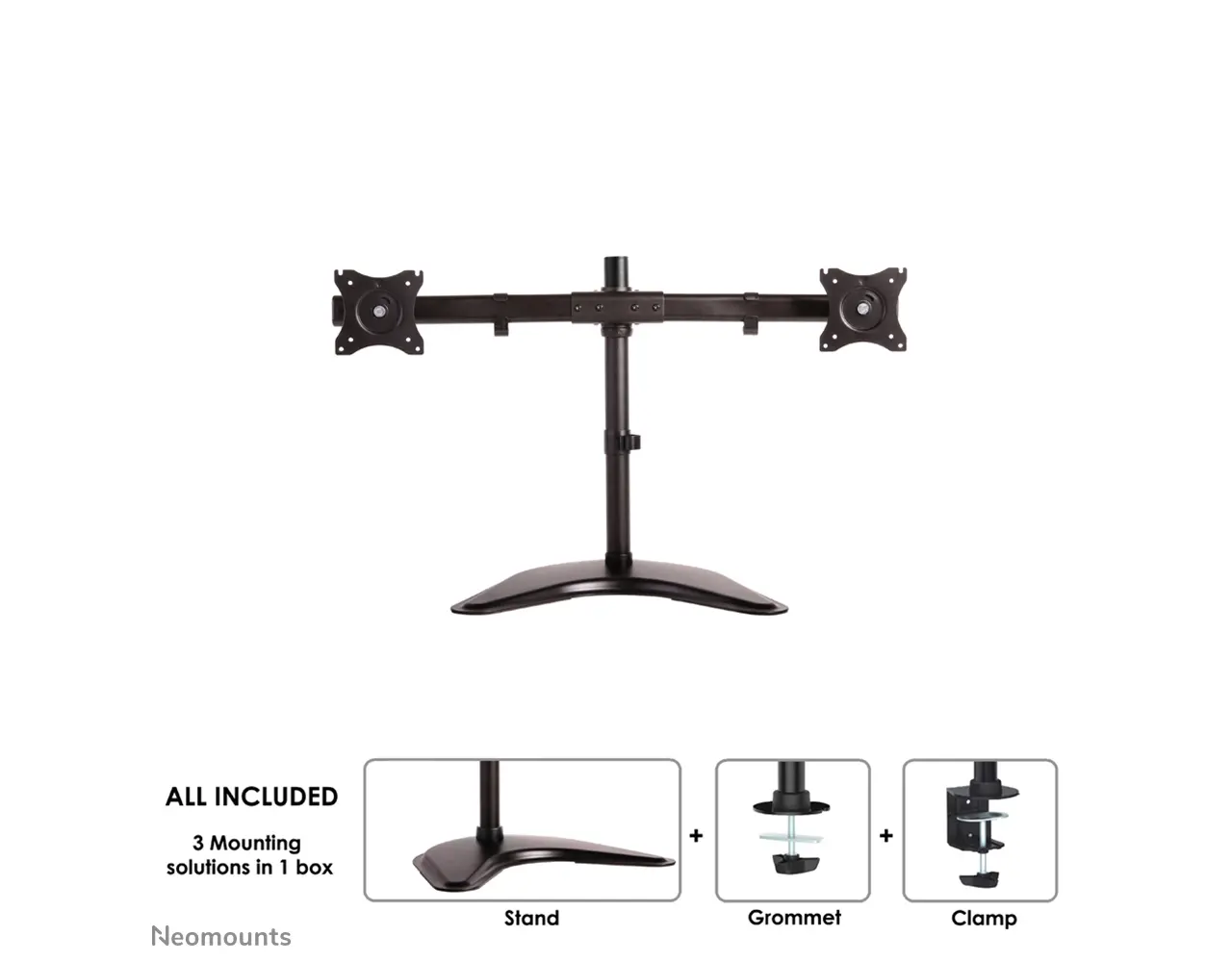 Neomounts Neomounts NM-D335DBLACK dubbule monitorarm Neomounts Neomounts NM-D335DBLACK dubbule monitorarm