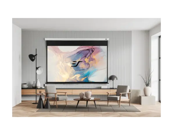 Elite Screens Elite Screens SRM-PRO MaxWhite FG 16:9 handbediend projectiescherm Elite Screens Elite Screens SRM-PRO MaxWhite FG 16:9 handbediend projectiescherm