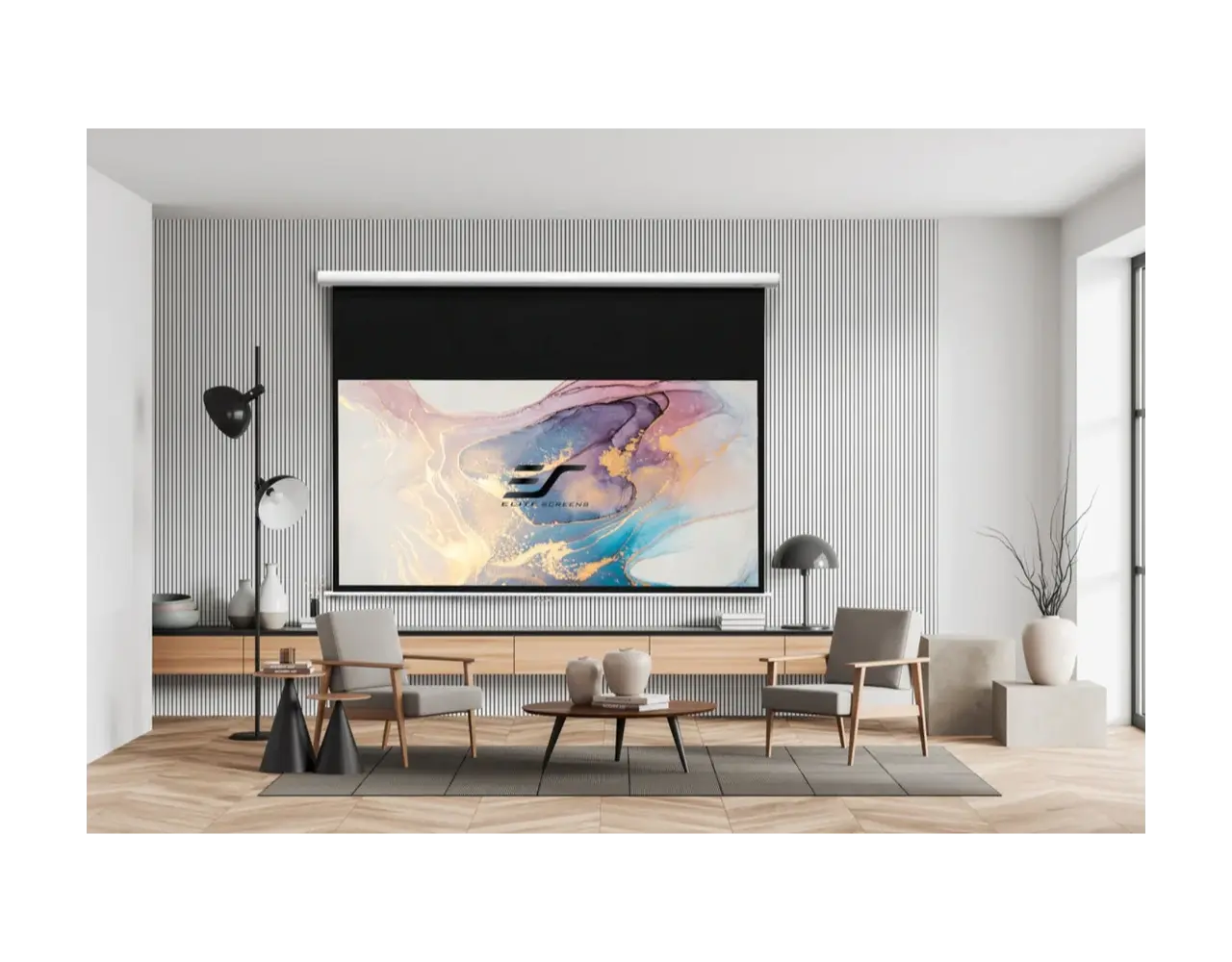 Elite Screens HT-PREMIUM MaxWhite FG 110 inch handmatig projectiescherm Elite Screens HT-PREMIUM MaxWhite FG 110 inch handmatig projectiescherm