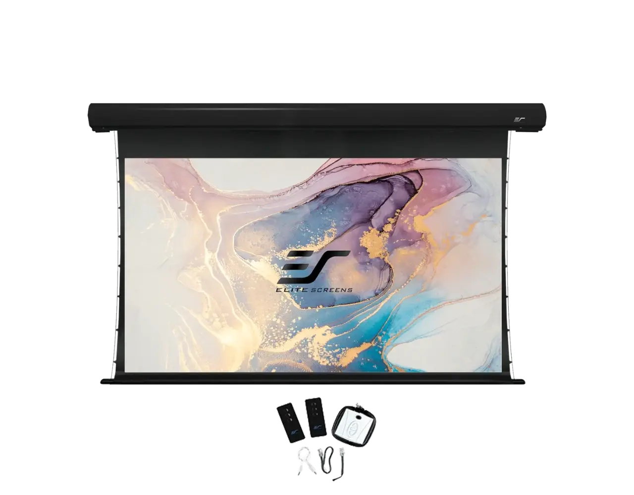 Elite Screens Elite Screens Saker Tab-Tension MaxWhite FG 16:9 elektrisch projectiescherm Elite Screens Elite Screens Saker Tab-Tension MaxWhite FG 16:9 elektrisch projectiescherm