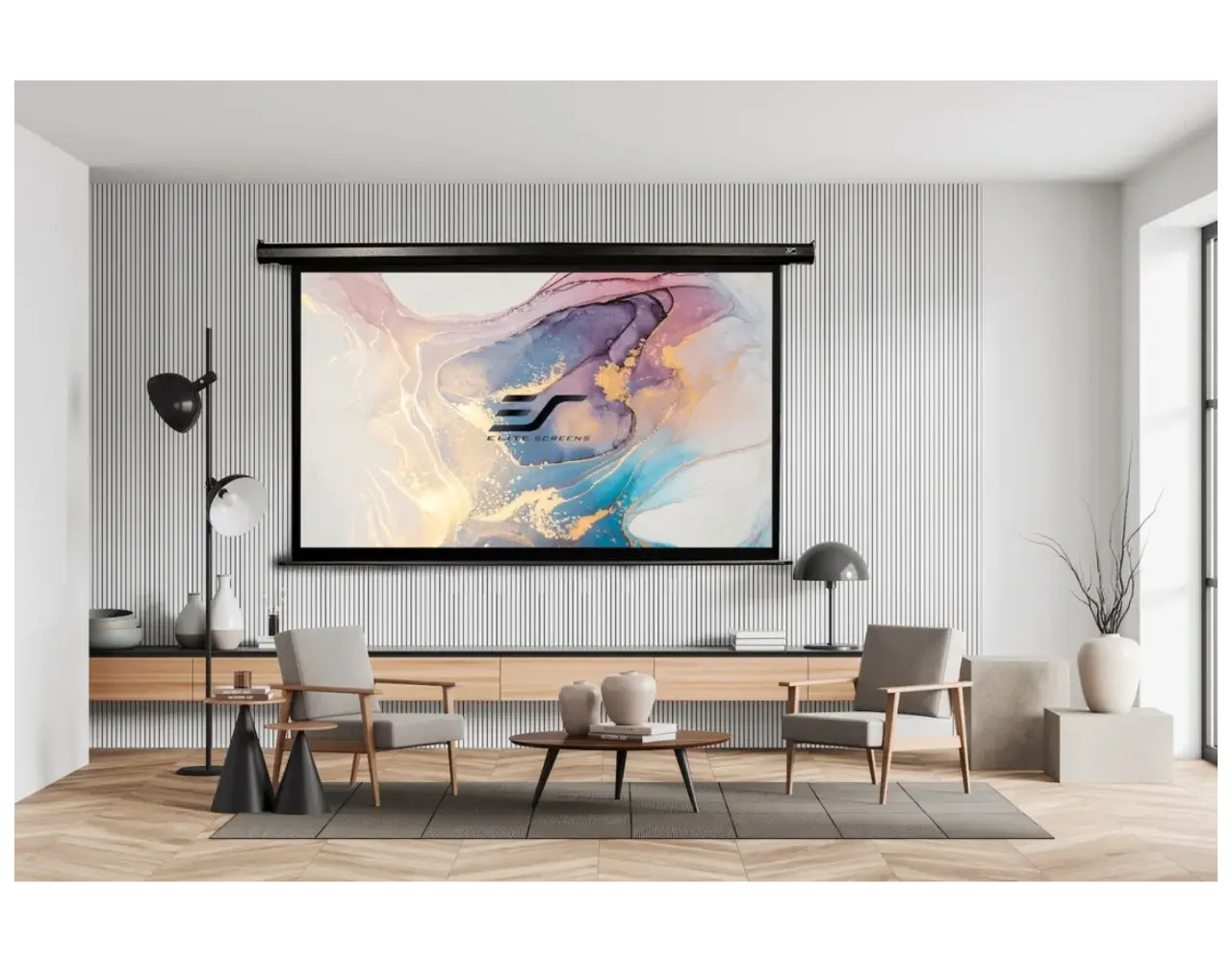 Elite Screens Elite Screens Spectrum MaxWhite 16:9 elektrisch projectiescherm Elite Screens Elite Screens Spectrum MaxWhite 16:9 elektrisch projectiescherm
