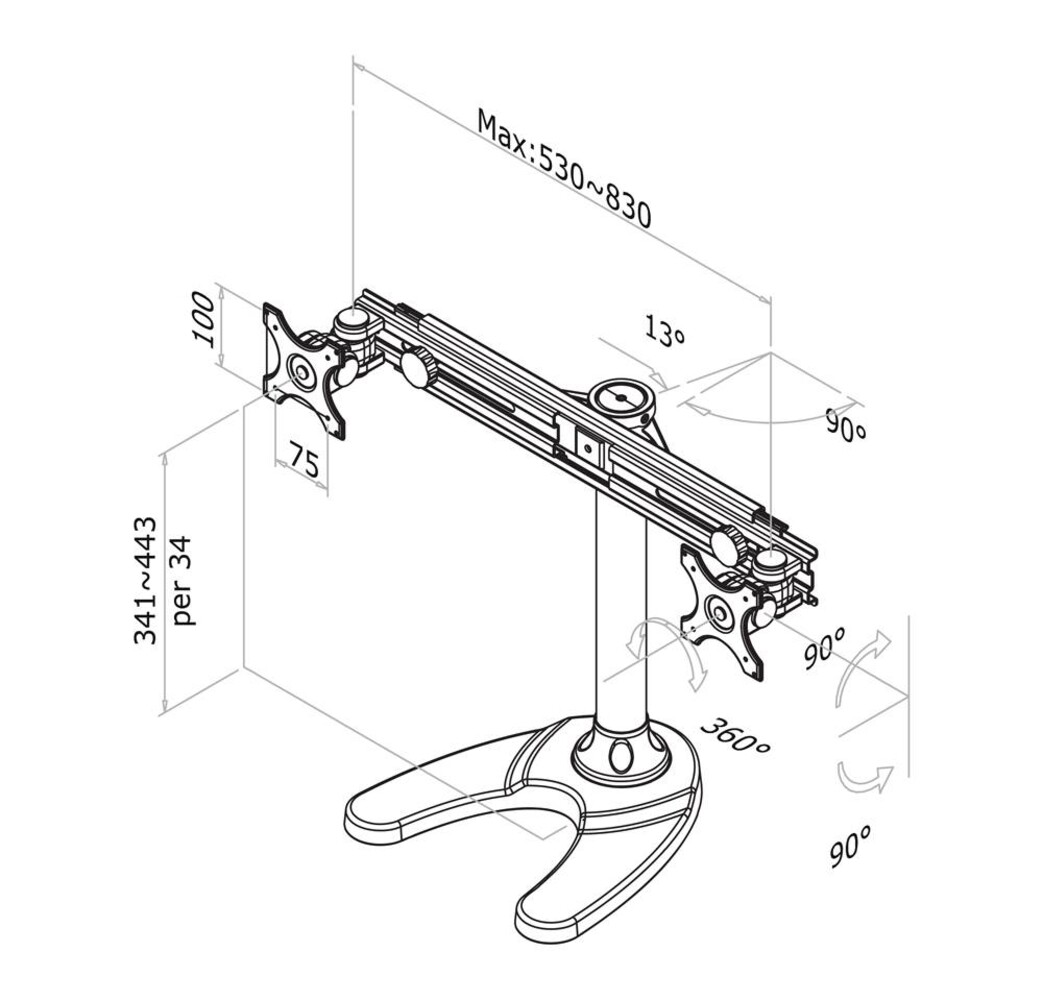 Newstar Newstar FPMA-D700DD flat panel bureau steun