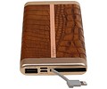 Power Bank D810 met ingebouwd iPhone kabel 10000mAh Bruin