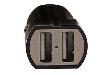 USAMS2 USB mini Autolader 2port 2.1 A Zwart