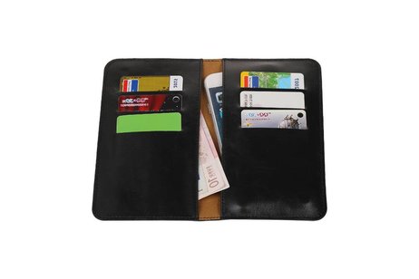 Pull Up Portemonnee Maat M Zwart