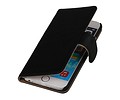 Washed Leer Bookstyle Hoesje - Geschikt voor iPhone 6 Zwart