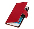 Washed Leer Bookstyle Hoesje - Geschikt voor iPhone 6 Roze