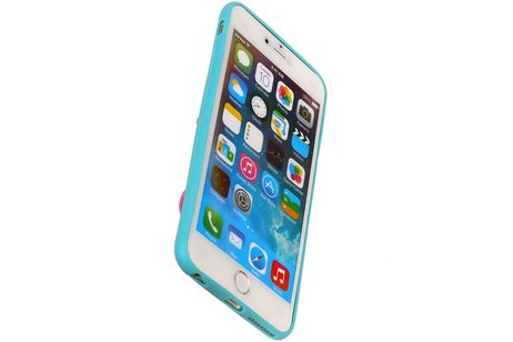 Vlinder Standing TPU Case voor iPhone 6 Turquoise