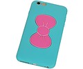 Vlinder Standing TPU Case voor iPhone 6 Turquoise