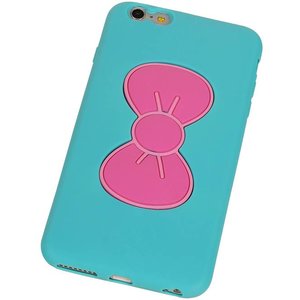 Vlinder Standing TPU Case voor iPhone 6 Turquoise