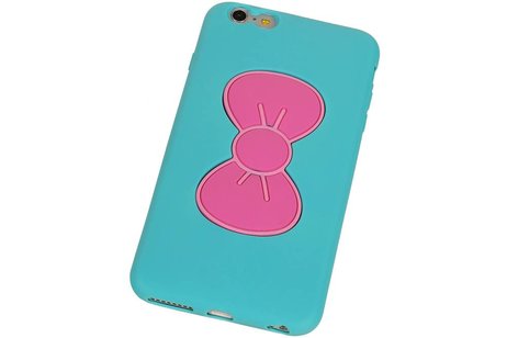 Vlinder Standing TPU Case voor iPhone 6 Turquoise