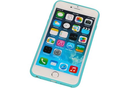 Vlinder Standing TPU Case voor iPhone 6 Turquoise