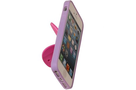 Vlinder Standing TPU Case voor iPhone 6 Paars