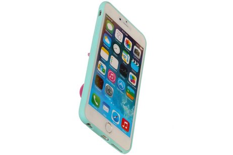 Vlinder Standing TPU Case voor iPhone 6 Groen