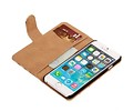 Glans Krokodil Bookstyle Hoes voor iPhone 6 Beige