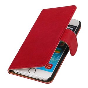 Washed Leer Bookstyle Hoesje - Geschikt voor iPhone 6 Plus Roze
