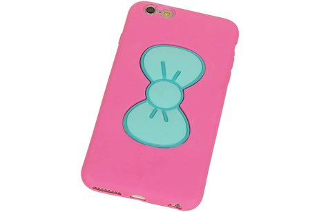 Vlinder Standing TPU Case voor iPhone 6 Plus Roze