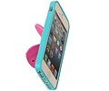 Vlinder Standing TPU Case voor iPhone 5 Turquoise