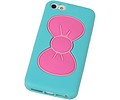 Vlinder Standing TPU Case voor iPhone 5 Turquoise