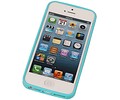 Vlinder Standing TPU Case voor iPhone 5 Turquoise