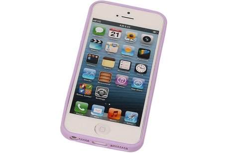 Vlinder Standing TPU Case voor iPhone 5 Paars