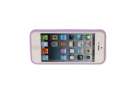 Vlinder Standing TPU Case voor iPhone 5 Paars