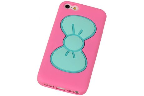 Vlinder Standing TPU Case voor iPhone 5 Roze