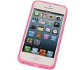 Vlinder Standing TPU Case voor iPhone 5 Roze