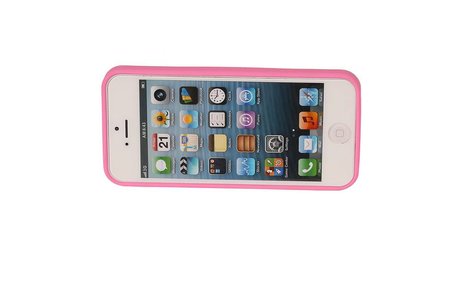 Vlinder Standing TPU Case voor iPhone 5 Roze