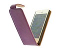 Washed Leer Classic Flip Hoesje - Geschikt voor iPhone 5C Paars