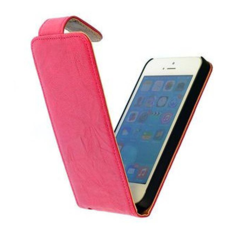 ik ga akkoord met barst Het eens zijn met iPhone 4 Hoesje Lederen Flipcases Roze - MobieleTelefoonhoesje.nl