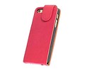 Washed Leer Classic Flip Hoesje - Geschikt voor iPhone 4 Roze