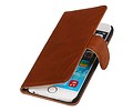 Washed Leer Bookstyle Hoesje - Geschikt voor Touch 5 Bruin
