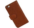 Washed Leer Bookstyle Hoesje - Geschikt voor Touch 5 Bruin