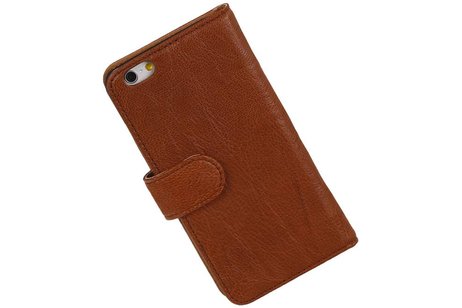 Washed Leer Bookstyle Hoesje - Geschikt voor Touch 5 Bruin