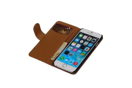 Washed Leer Bookstyle Hoesje - Geschikt voor Touch 5 Bruin